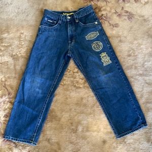 Avirex Blue Jeans 30/30 Patches on Front